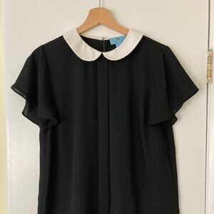 VGUC peter pan collar CeCe black blouse